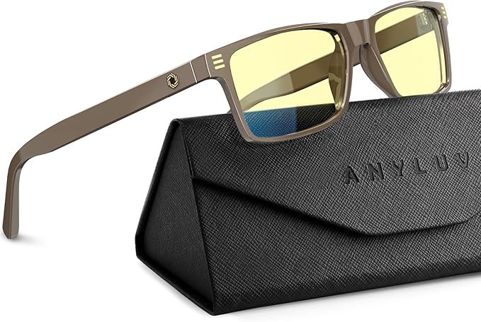 ANYLUV Blue Light Glasses Men Woman, Blue Light Blocking Glasses for Computer Gaming, Eye Strain Relief Eye Protection