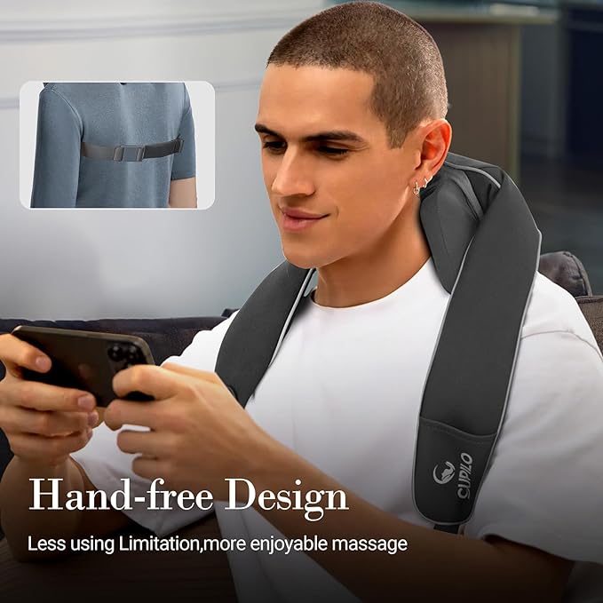 Shiatsu Neck Massager with Heat - HSA Eligible, Deep Tissue Kneading Massage with Wireless Remote Control,Adjustable Mode and Heat for Muscle Pain Relief on Back Shoulder