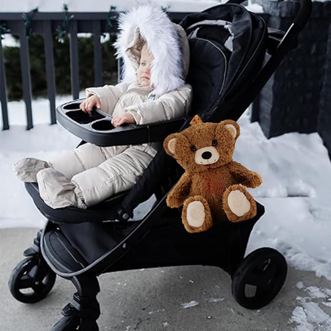 Gemma Joy Baby Sleep Soother Brown Bear for Baby – Cry Activated Heartbeat Stuffed Animal – Rechargeable Crib Soother with White Noise, Shush, Lullabies & Night Light – Newborn Essentials Must Haves