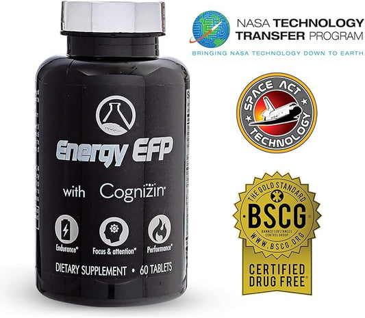 Energy EFP Brain Booster - 60Ct Nootropic Energy Supplements for Focus & Stamina with Citicoline, Vitamin B, Ashwagandha, L-Theanine, Ginseng