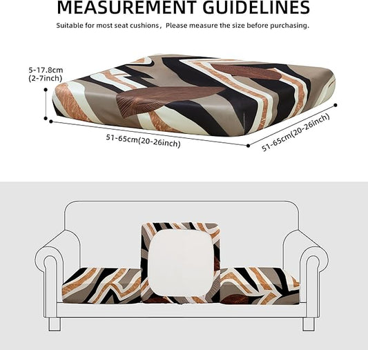 8Pcs Stretch Patio Cushion Covers Outdoor Cushion Cover, Jacquard Stretch Cushion Covers, Cover Replacement, Outdoor Sofa Covers, Washable Furniture Couch Cushion Cover (Orange Realm)