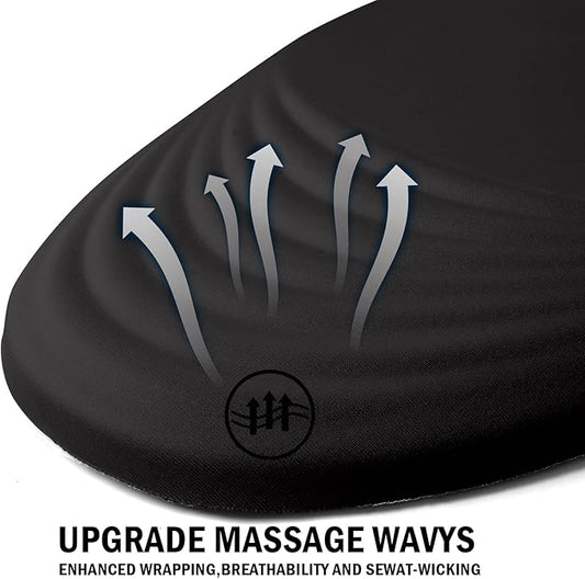 Ergonomic Mouse Pad with Wrist Rest Support, Entire Memory Foam with Non-Slip PU Base, Wireless, Black