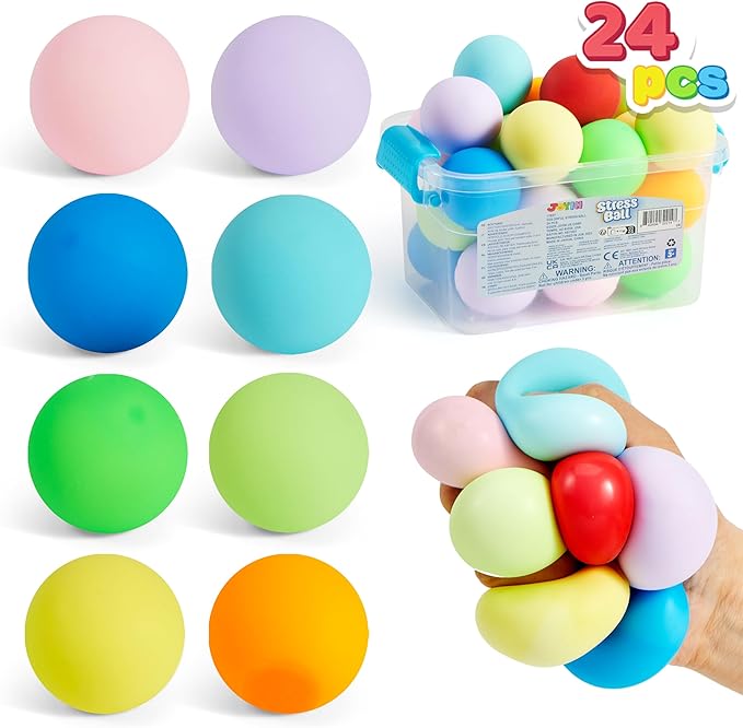 JOYIN 9 Pack Slow Rising Stress Balls, Squishy Sensory Fidget Toys, Hand Therapy Balls for Anxiety Relief, Classroom Prize Box Toys for Kids, Goodie Bag Stuffers, Party Favors