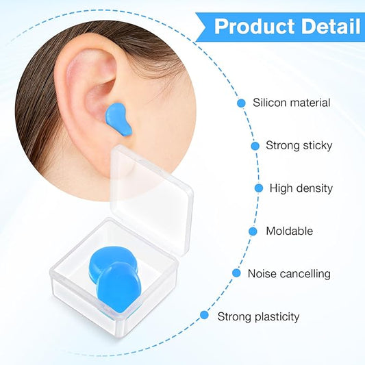 Frienda 21 Pairs Ear Plugs for Sleeping Reusable Moldable Silicone Earplugs Soft Noise Cancelling Earplugs Sound Blocking Ear Plugs with Case for Swimming Concert 32dB NRR (Blue)
