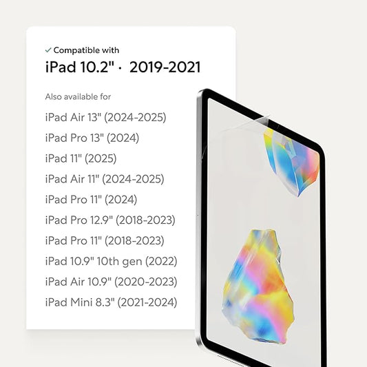 Paperlike 3 Screen Protector (2x) for iPad 10.2” (7th-9th Gen 2019-2021) – True Paper-Feel, Bubble-Free Install (Butterfly), Protects Pencil Tip
