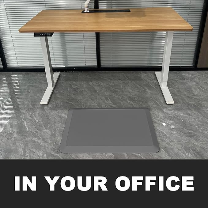 1" Extra Thick Anti Fatigue Floor Mat 70" L x 17" W,Kitchen Mat, Standing Desk Mat,140D Advanced PU Foam Ergonomic Comfort at Home, Office, Garage, Sink (Charcoal)