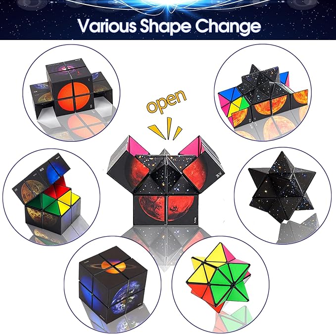 Toys for 7 8 9 10 Year Old Boy Gifts Ideas, Educational Fidget Toys Magic Cube Autism Sensory Toy for Kids Age 8-12 Infinity Cubes Cool Birthday Gift for Teen Boys Girl Age 8-10 Years Old