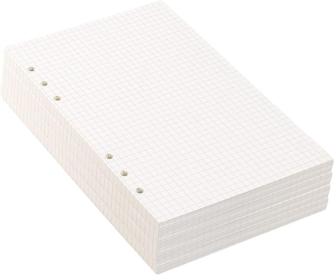 800 Sheets(1600 Pages) A5 Grid Refill Paper, 120gsm A5 Refill Paper Squared Planner Insert 6 Hole Punched, Bullet Grid Journal Notebooks for School,Office, 5.6 x 8.27 Inch