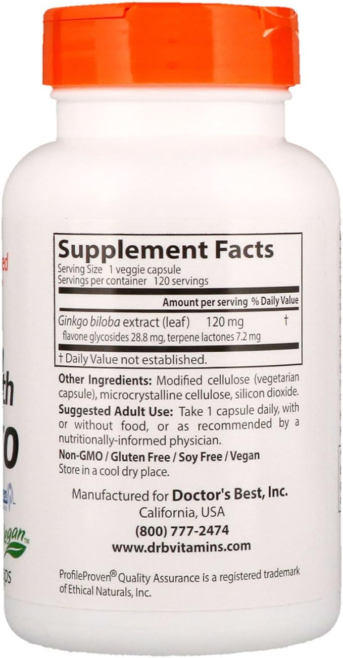 Doctor's Best, (Pack of 2) Extra Strength Ginkgo, 120 mg, 120 Veggie Caps