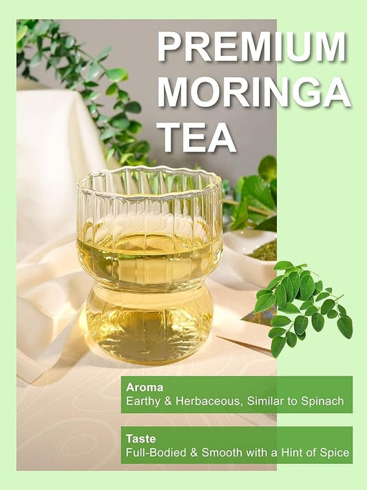 TeeLux Moringa Tea Bags, Natural Moringa Leaf Tea, Fresh & Smooth Taste, Caffeine Free, 100 Count
