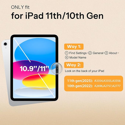 SPARIN 2 Pack Paper Glass Screen Protector for iPad A16 11th/10th Generation (11’’/10.9’’ 2025/2022),Tempered Glass with Easy Alignment Tool, Matte Anti-Glare, Write Like on Paper, Apple Pencil Support