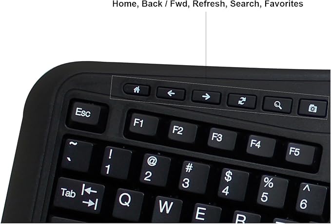 Adesso AKB-450UB - Ergonomic Keyboard with Built-in Touchpad, Wired, Multimedia Hotkeys, Split Keys Design, Built-in Palm Rest for Comfort - Compatible for PC & Windows XP/7/8/10