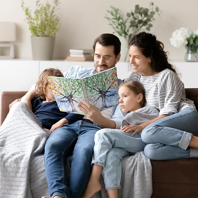 Ospelelf School Planner Undated Daily Spiral Binding Weekly Monthly Hardcover College Planners with Stickers 12 Months Productivity Journey Letter Size Colorful Tree