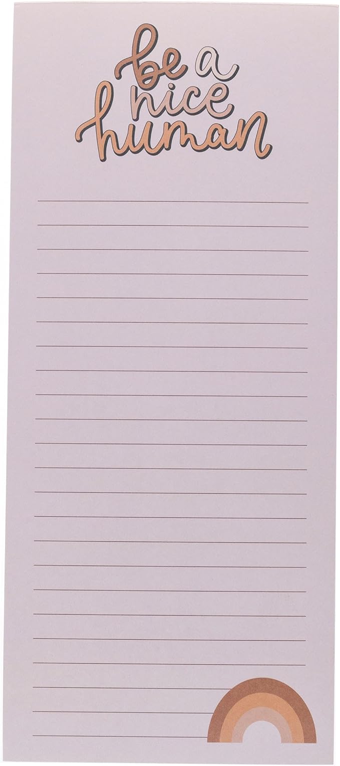 Graphique “Nice Human” Magnetic Notepad | 100 Tear-Away Sheets | Grocery, Shopping, To-Do List | Magnetic Writing Pad for Fridge, Kitchen, Office | Lined Paper | Great Gift | 4” x 9.25”