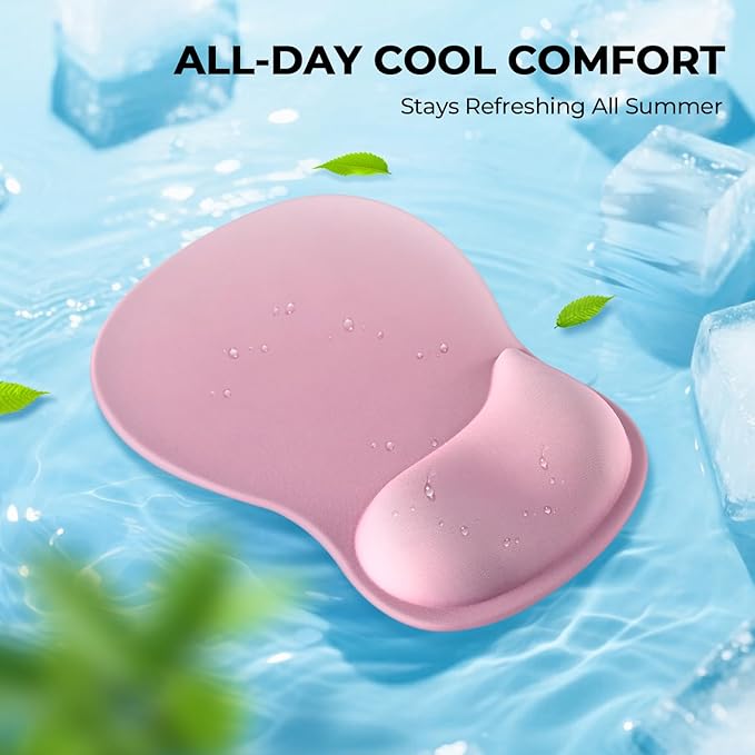 EooCoo Ergonomic Mouse Pad with Gel Wrist Rest Support Middle Concave Design, Relieve Wrist Pain Mousepad, Non-Slip Base for Laptop, Computer, Office Desk Accessories for Women, Carpal Tunnel Syndrome