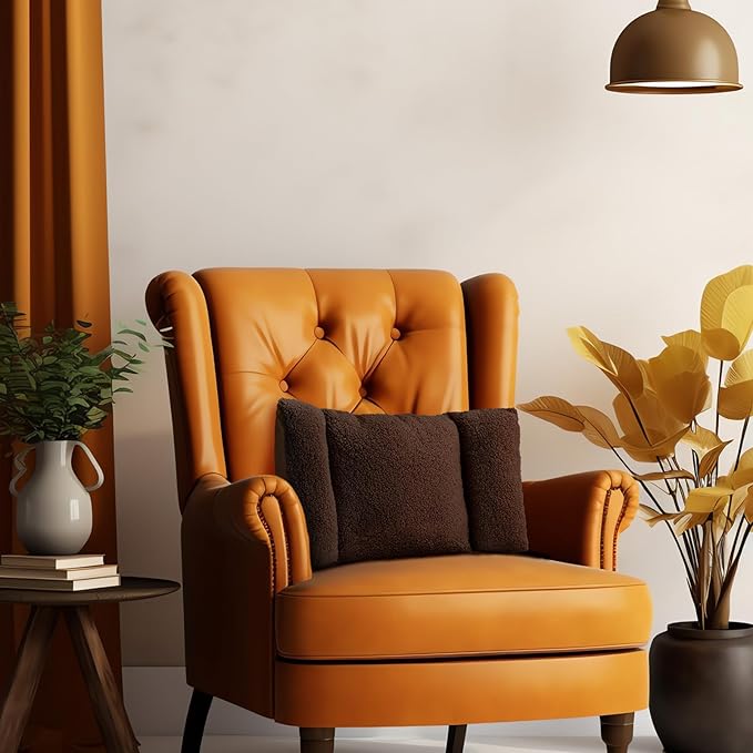 Queekay Fleece Lumbar Support Pillow 3 Section Back Pillow Office Chair for Back Support Comfortable Lumbar Cushion for Car Seat Pain Relief Sofa Rest(Coffee)