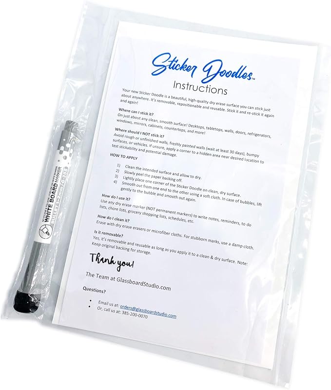 Dry Erase Whiteboard Task Planner | Removable and Restickable Adhesive Decal | Fine-Tip Magnetic Marker Included (9 x 12 inches, Unicorn Magic)