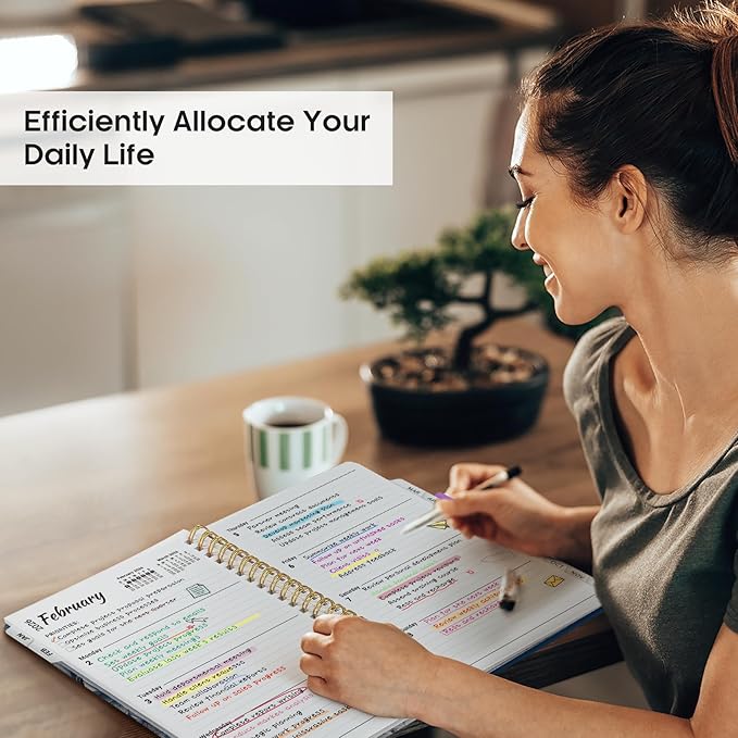 2026 Planner, Monthly and Weekly Calendar Planner for Women, January 2026 - December 2026, Hardcover Pretty 2026 Agenda Planner Book with Tabs, Spiral Bound, Perfect for School Office Home Supplies, 8.5" x 11" - Blue Floral