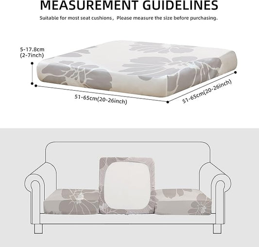 8Pcs Stretch Patio Cushion Covers Outdoor Cushion Cover, Jacquard Stretch Cushion Covers, Cover Replacement, Outdoor Sofa Covers, Washable Furniture Couch Cushion Cover (Wild Gardenia)