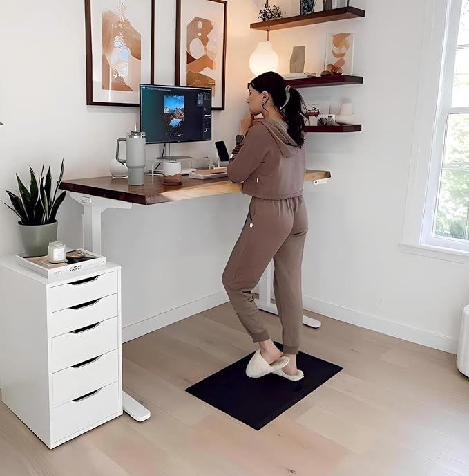 Anti Fatigue Kitchen Rugs Kitchen Mats for Floor,Cushioned Non-Slip Waterproof Ergonomic Comfort Rug Standing Mat for Kitchen,Doing Dishes,Floor,Home,Office,Sink,Laundry,Black,17.3"x 28"