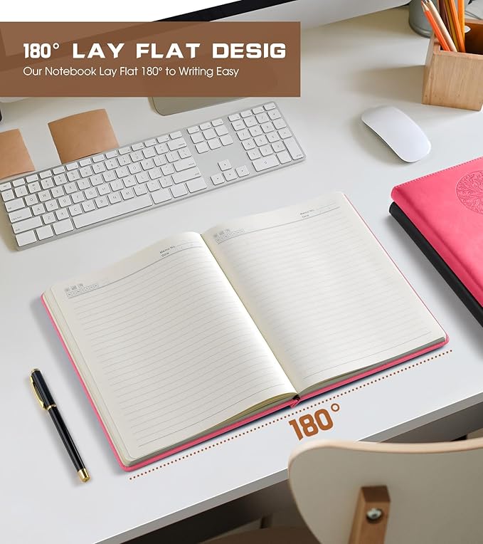 Lined Journal Notebook for Women Men,256 Pages B5 Large Hardcover Leather Journals for Writing,Travel,Business,Work,School,College Ruled Notebooks for Note Taking,Diary Notepad 7.8"×10.2"