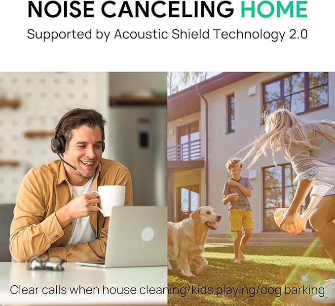 Yealink BH70 Dual UC Wireless Headset with Mic for Work, Bluetooth Headphone Teams&UC Compatible, up to 35h Talk Time, 147g All-Day Wearing Comfort, Perfect for Open Office Home Hybrid Work, USB-C/A