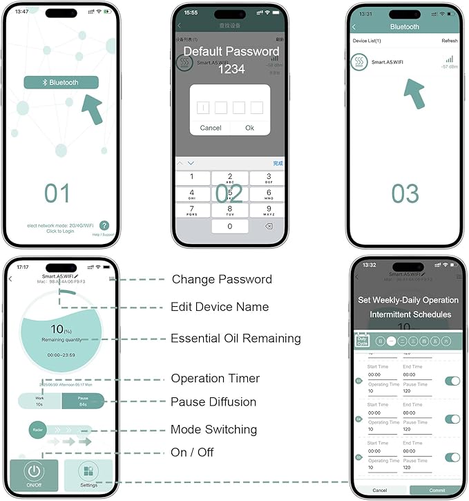 Aroma Scent Waterless Essential Oil Diffuser for Home, Aromatherapy Air Diffuser for Large Room