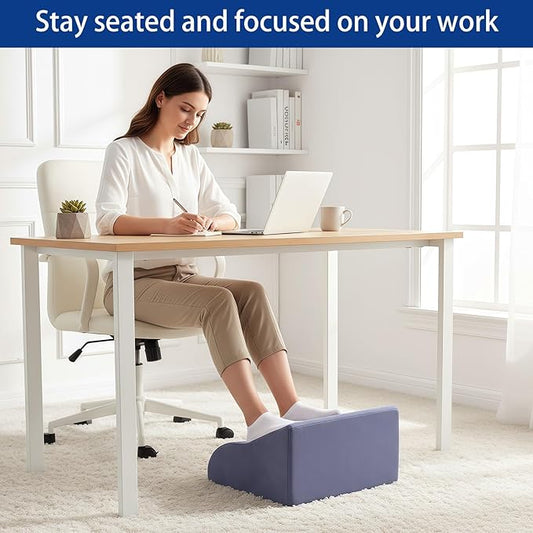 Foot Rest for Under Desk at Work Ergonomic Under Desk Footrest,Support Foot Pillow Double-Sided Footstool, for Office, Home & Gaming Leg Elevation Pillow Blue