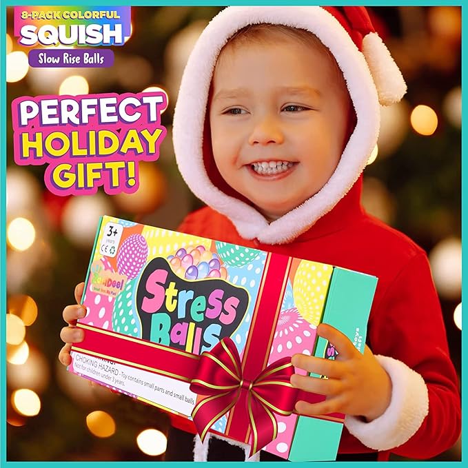 Slow Risng Stress Balls 8 Pack, Stretchy Fidget Toys for Anxiety Relief, Pull Stretch Squishy Toys for Kids Teens Adults, Fidgets for Classroom Prize, Sensory Hand Exercise Tool