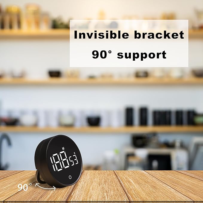 Digital Kitchen Timers, Visual timers Magnetic Countdown Countup Smart Timer Large LED 200 Minutes Display Volume Adjustable for Cooking Fitness Studying, Easy for Kids and Seniors