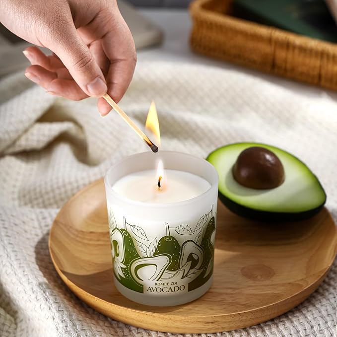 Scented Candle - Fresh Avocado - 6oz Aromatherapy Soy Wax Jar Candle for Home, Gifts for Women - 170g
