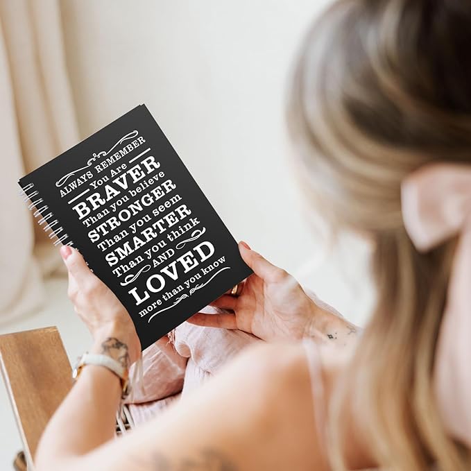 4 Pcs A5 Spiral Notebook,Inspirational Journal,Motivational Journal for Women Men,100 Pages Lined Spiral Journal Notebook Diary for School,Travel,Business,Work (Spiral-Always 4 Colors)