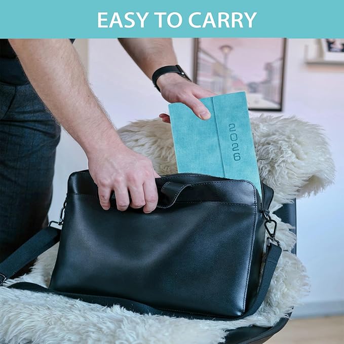 2026 Daily Planner - Appointment Book 2026, Hourly Daily & Monthly Planner with Tabs(Jan-Dec 2026), 8.26'' x 5.9'' Calendar Planner, Leather Cover + Thick Paper (26-Light Blue)