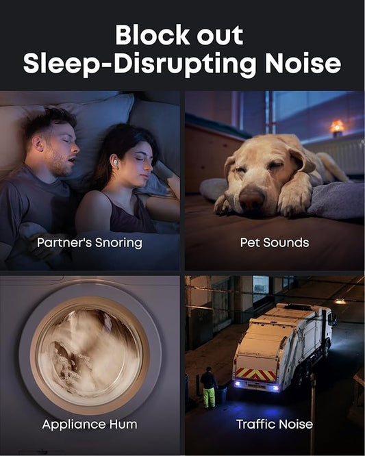 Soundcore Sleep A30 by Anker Sleep Earbuds, Smart Active Noise Cancelling Sleep Headphones, Adaptive Snore-Masking System, Ultra-Comfort for Side Sleepers, 45H Playtime