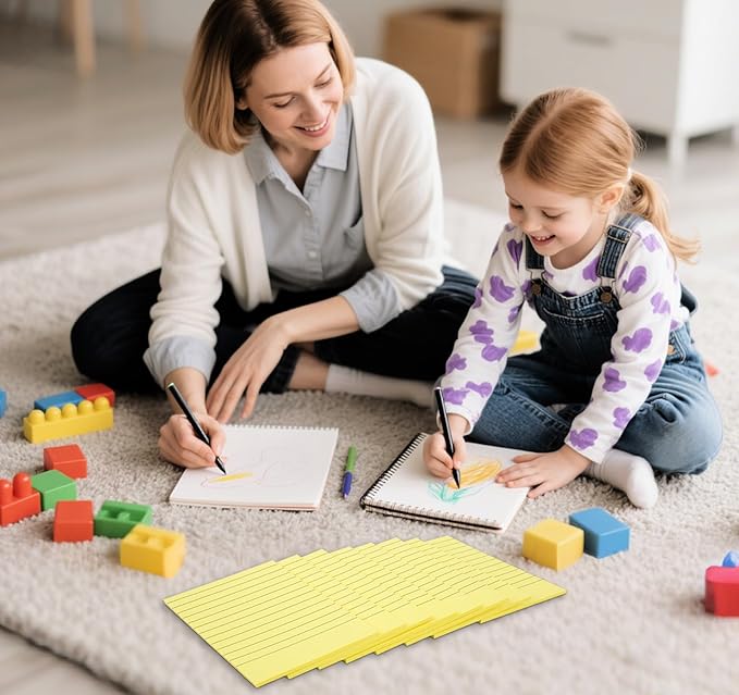 (8 Pads) Agoer Lined Sticky Notes 4x6 in, Light Yellow Self-Stick Notes Pad with Blue Lines, Ruled Sticky Notes for Office, School, Home, 50 Sheets/Pad, 80gsm Paper, Strong Adhesive Memo Pads