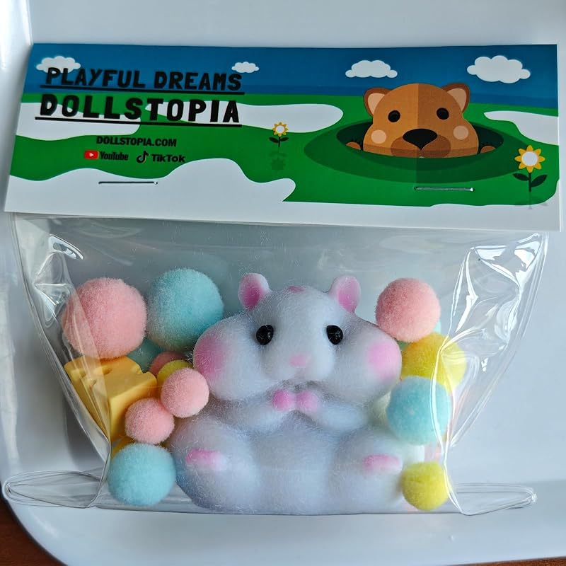 Handmade Flocked Hamster Taba Squishy Toy - Cute Realistic Silicone Animal Fidget Sensory Toy, Ultra-Soft Stress Relief Squeeze Toy for Relaxation Gift (Gray)