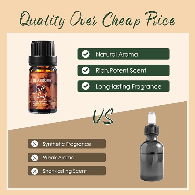 Fall Essential Oils for Diffuser, 8 Pack 0.34 fl oz Autumn Scents with Pumpkin, Cinnamon, Apple & More, Fall Scented Essential Oils Gift Set for Home Fragrance, Relaxation & Fall Gifts