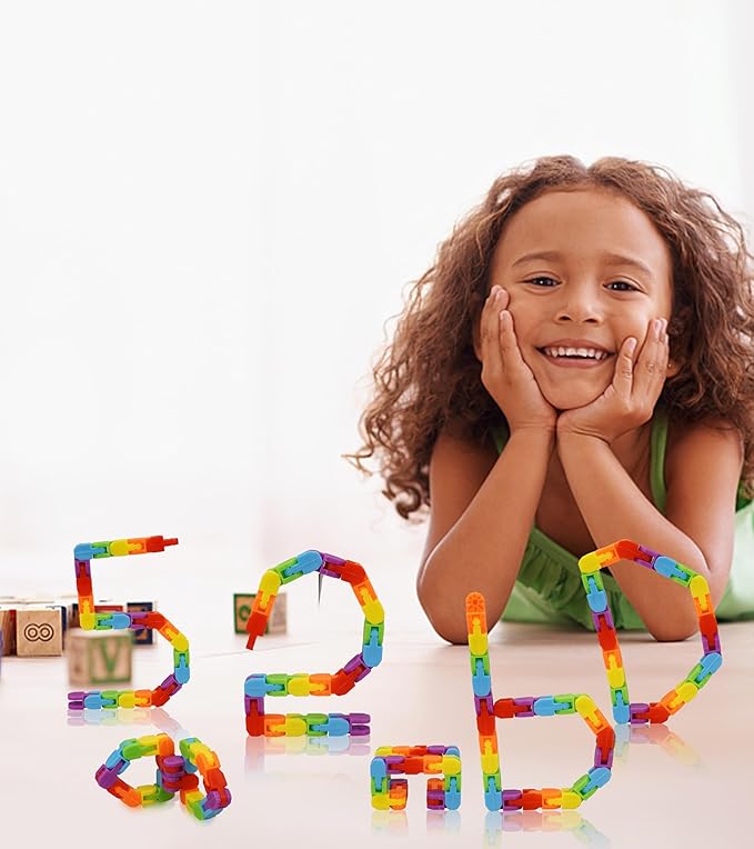 Ganowo 18 Pack Wacky Tracks - Rainbow Color Snap Click Fidget Toys for Kids Adults ADHD Finger Sensory Autism Stress Relief