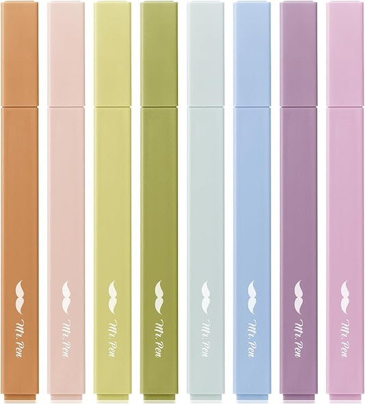 Mr. Pen- Aesthetic Highlighters, 8 Pack, Chisel Tip, Verdant Earth, Cute Highlighters Assorted Colors