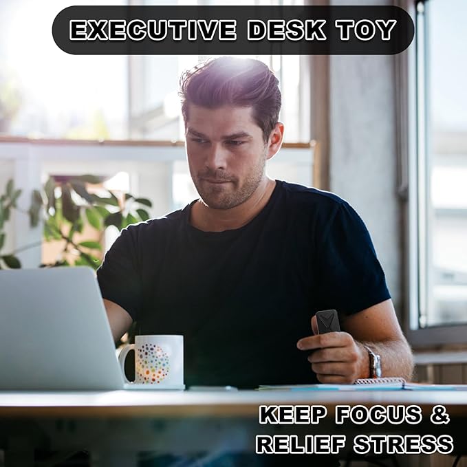 Magnetic Fidget Slider, EDC Fidget Toys for Adults, Home Office Executive Desk Toy Stress Relief Toy, Ideal Gifts for ADHD, ADD & Autism (Frost Black 2.0)