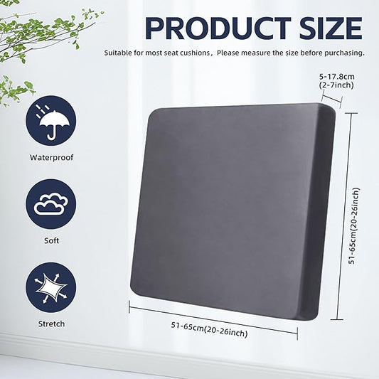 8Pcs Outdoor Cushions Covers Waterproof, Patio Cushion Covers, Stretch Cushion Covers Replacement,Cushion Slipcovers, Furniture Cushion Covers (Grey, 8PCS)