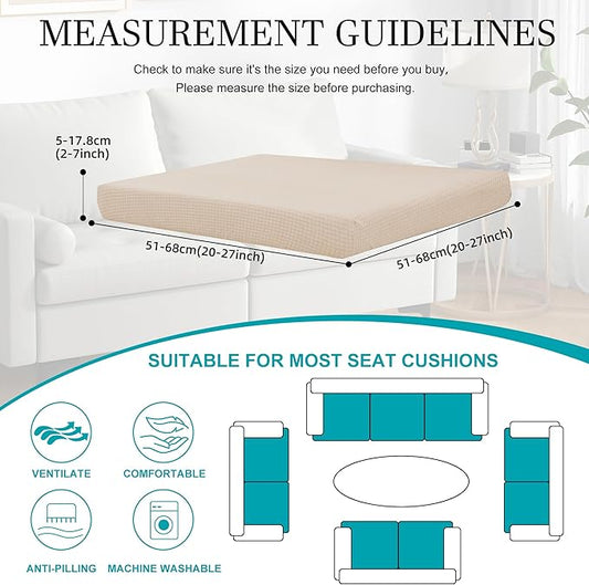 14Pcs Stretch Patio Cushion Covers,Outdoor Couch Covers Replacement,Outdoor Couch & Sofa Slipcovers,for Patio Furniture Cushion Covers,Washable Reusable Furniture Protector (Beige,Cover Only)