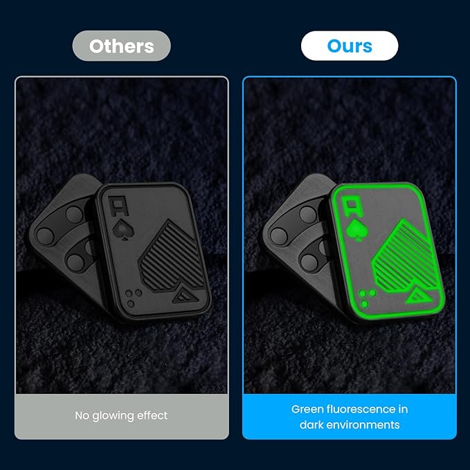 Metal Fidget Toys, Glowing Magnetic Fidget Slider for Adults, EDC Glowing Poker Push Card ,Relieve Stress ADHD & Anxiety, Cool Gadget Office Desk Toy, Gift for Man Father Friends Boyfriend