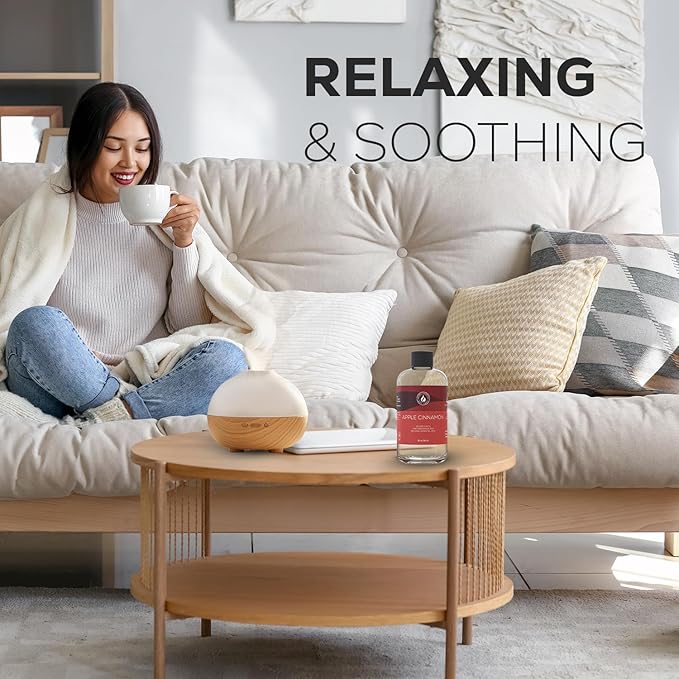 Aroma Country Apple Cinnamon Diffuser Oil - Luxury Essential Oils for Diffuser Refill & Air Freshener Room Spray - Long-Lasting & Natural Home Fragrance, Apple Cinnamon Scented Oil (8.5 Fl. oz)