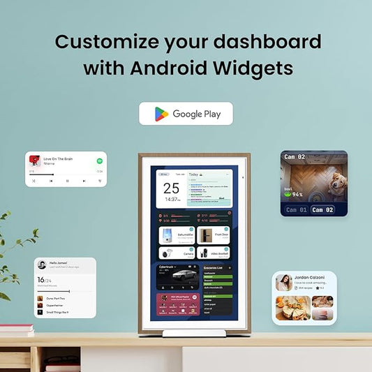ApoloSign 15.6-inch Digital Calendar: Dual Mode Calendar with Google Play & Multi-calendar Sync, Electronic Planner & Chore Chart, Smart Touchscreen, Interactive Display for Family Schedules (Teak, 15.6")