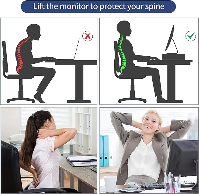 AUPSEN Computer Monitor Stands Riser,2-Tier Desk Organizers and Accessories, Office Desk Accessories Organizer with Drawers and 2 Pen Holder for Office Supplies (Purple)