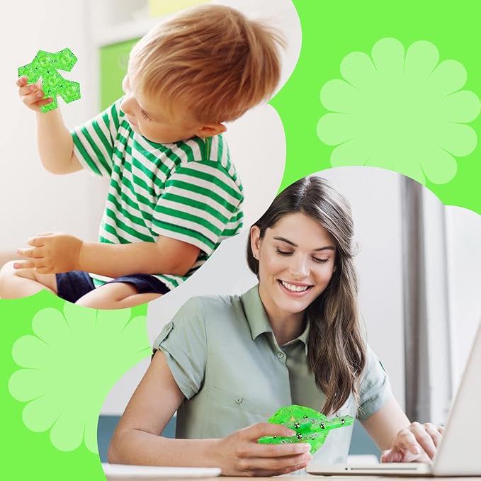 Magnetic Fidget Sphere Magnet Toys - Holographic Glitter Bright Green - Magnets Sensory Toys - 12 Piece Set - Creativity Beyond Imagination, Inspirational, Recreational, Fun Desk Toy for Adults