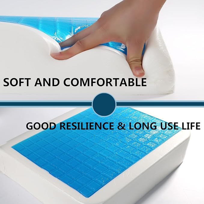 YOUFI Extra Thick Large Seat Cushion -19 X 17.5 X 4 Inch Gel Memory Foam Cushion with Carry Handle Non Slip Bottom - Pain Relief Coccyx Cushion for Wheelchair Office Chair (Gray)