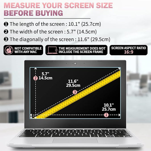 F FORITO 2-Pack 11.6 inch Anti Blue Light Screen Protector Compatible with 11" HP/ASUS/Acer/Lenovo/Dell/Samsung with 16:9 Aspect Ratio Laptop, Anti Glare & Anti Scratch Laptop Screen Filter