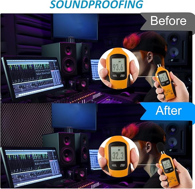 1 pack, 48x24x2 inches acoustic foam panels Egg Crate Foam Padding sound proof panels for walls Soundproof Foam Studio Acoustic Treatment Studio Foam panels Soundproofing Used to Absorb Echoes